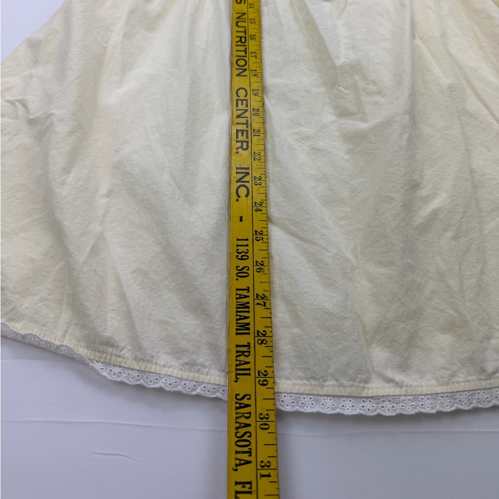 vintage inspired cotton mini dress in butter yellow Small - Picture 7 of 9